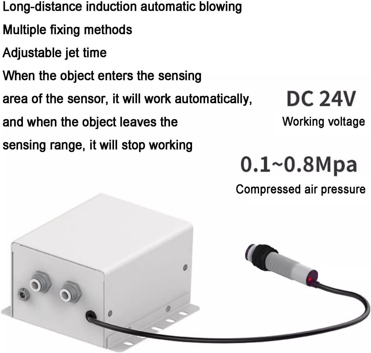 Anti Static Ionizer Static Eliminator with Automatic Induction Blowing Device,Ionizing Air Gun,Adjustable Blowing Time, for Industrial Static Removal(Standard with Bracket)
