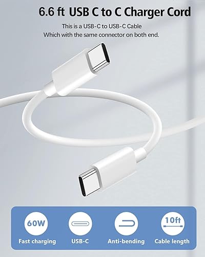 Miniatura 5 de Cargador para iPhone 15 Pro15 Pro Max, bloque de cargador USB C de 35 W con cable de carga rápida USB-C a C de 6.6 pies para iPhone 1515 Pro15 Pro