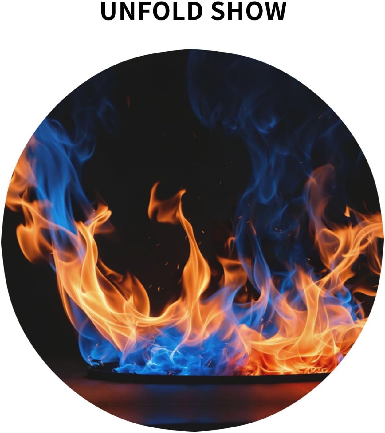 Blue Flame Print Wrinkle Free Dining Table Cover for Birthday Party Farmhouse Tablecloths Up to 60 x 60 Inches