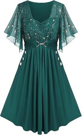ROSE GAL Women Plus Size Cocktail Party Sparkly Bridesmaid Wedding Guest Semi Formal Dress