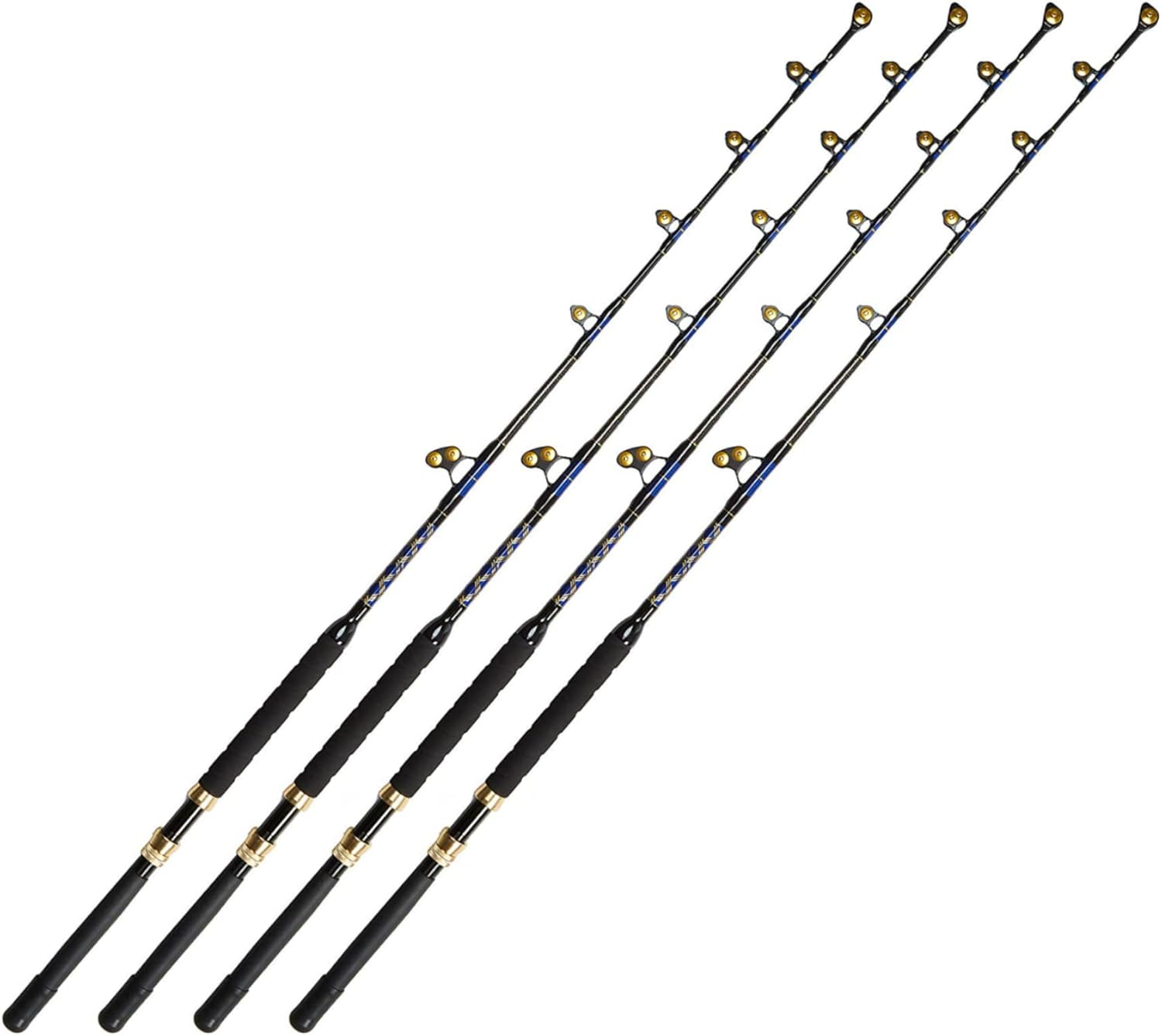 OKIAYA Carbon Fiber Venom PRO Series 80-130LB Tournament for Penn Shimano PAC Bay Guides Set of 4