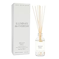 Vista 1 de Sweet Water Decor Clear Reed Diffuser Set Hello Fall Scent Hot Cider, Cinnamon, Cloves, Apple, and Nutmeg