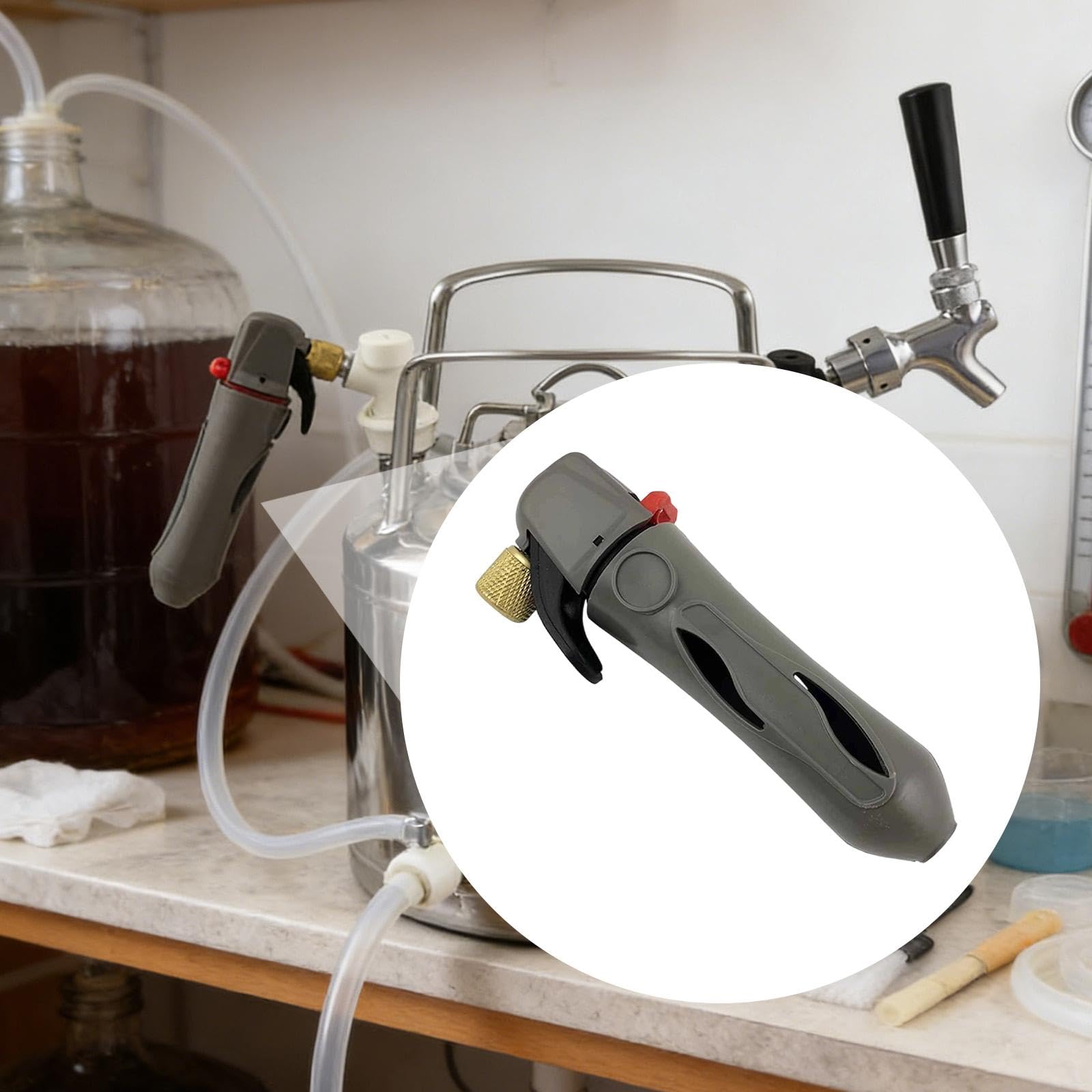 Dispenser Keg Dispenser Portatile Erogatore CO2 per Birra Vino Chiusura Valvola a Sfera PP Struttura Compatta Adatto per E Gruppi, Distributore