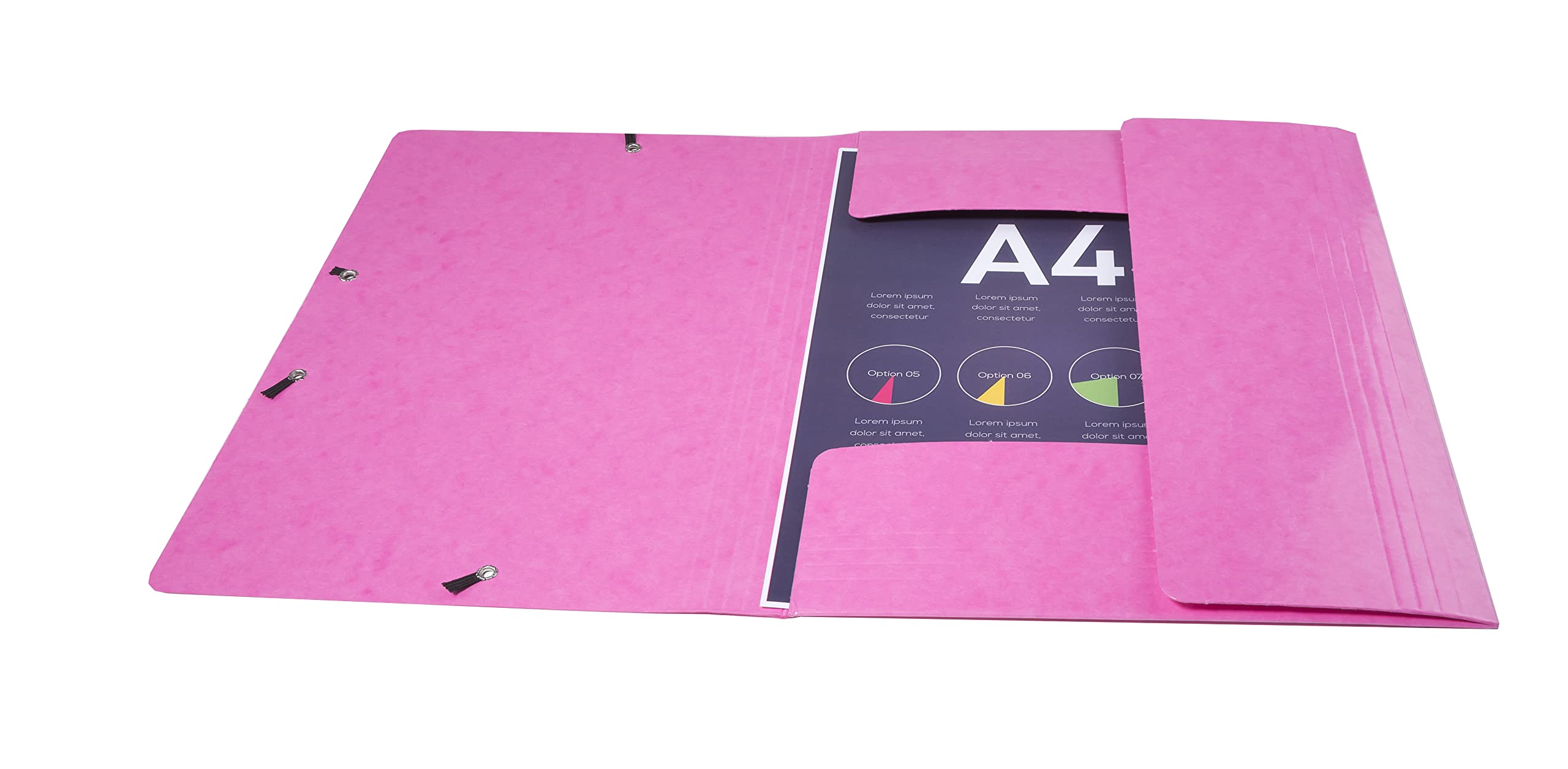 Exacompta Iderama Collection 55824E - Cartellina elastica a 3 alette, adatta per documenti A4, 425 g/m², con rivestimento lucido, certificazione FSC, confezione da 25, colore: Rosa