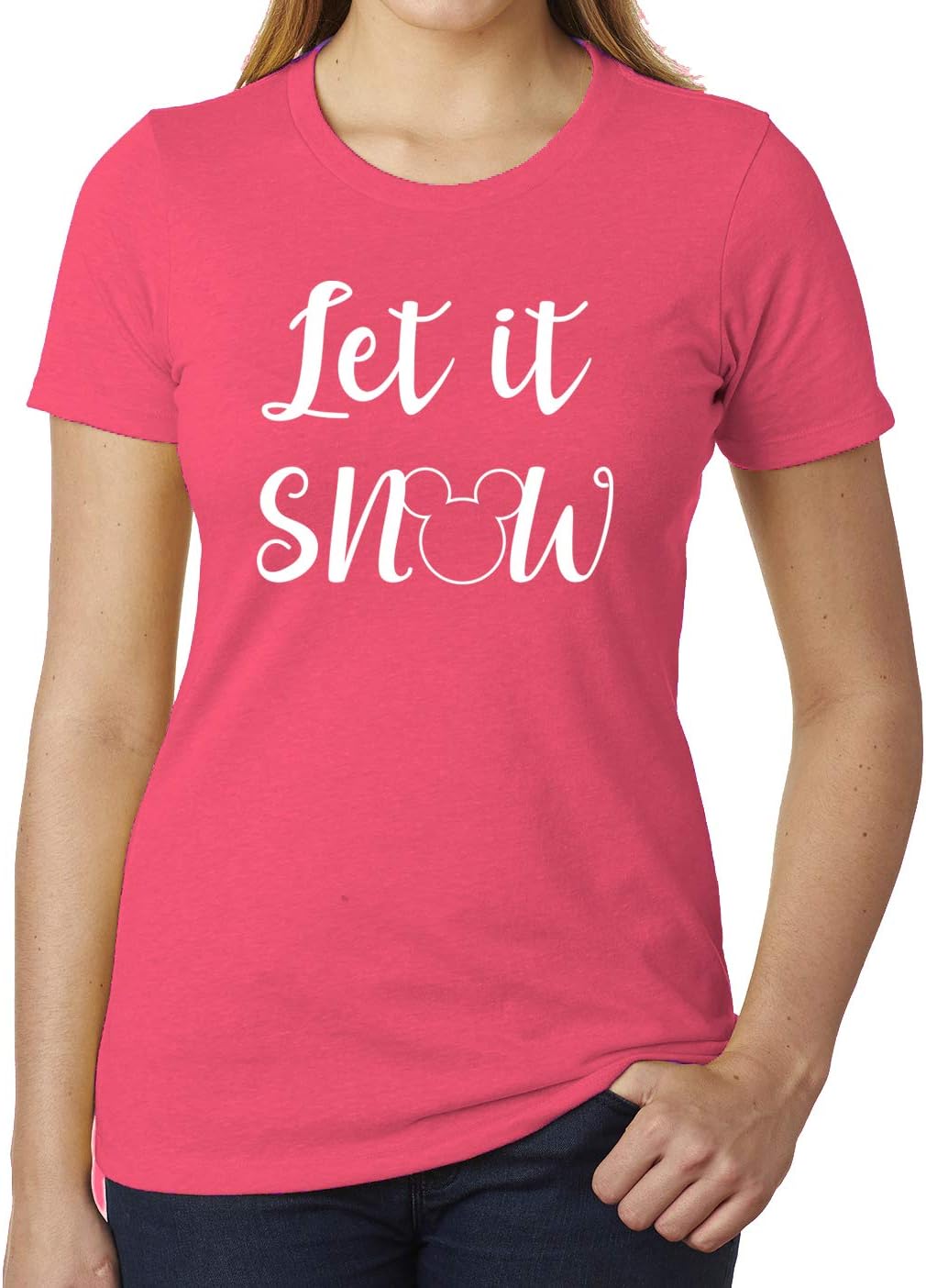 Let It Snow Mouse Woman's Shirts, Christmas Tees, Woman's Snow Mouse Shirts!