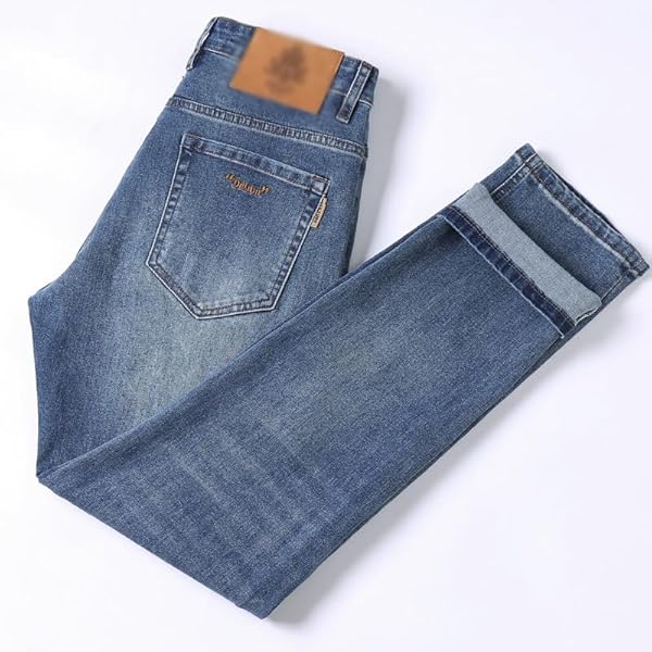Casual Jeans Slim Stretch Men's Straight Leg Long Clothing - Image 5