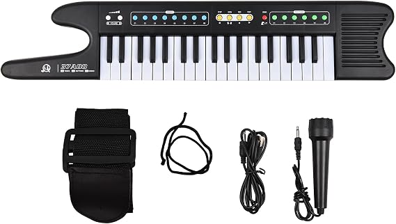 Btuty 37-Key Electronic Keyboard Piano Mini Electronic Organ Musical | Instrument 8 Tones 6 Rhythms 10 Demo with Microphone Strap for Beginners Keyboards Piano Dual Power Modes