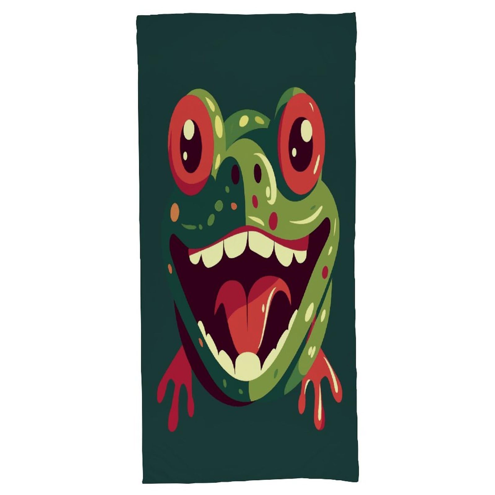 Fekiloot Men's Style Frog With Mouth Open Bath Towel Highly Absorbent,Beach Towels For Wo,Pool Towel Bathroom Essential For Beach,Gym,Travel, Camp