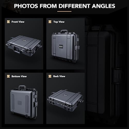 Miniatura 6 de Lykus HC-4610 Funda rígida impermeable con espuma, tamaño interior 18.1x14.2x5.1 pulgadas, adecuado para cámara, portátil, equipo electrónico y más