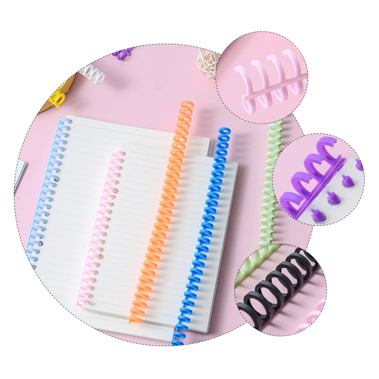 Uonlytech 3 Set Dorsi Di Rilegatura A Spirale In Plastica Dorsi Di Rilegatura Ad Anelli A Spirale Rilegature A Pettine Spirali Dorsi A Spirale Per Rilegatura A Spirale 10 pezzi*3