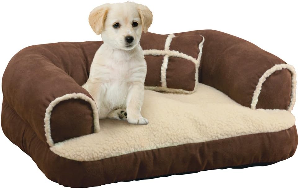 Warm, Cozy Dog Sofa Bed With Pillow, 23 3/4" L X 18 1/4" W