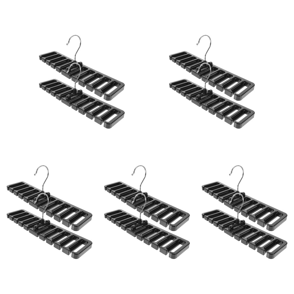 Zerodeko 5 Sätze Multifunktionaler Haken Hängeschrank-Organizer Gürtel Organizer Mehrzweck Schal Kleiderständer Krawatten-Organizer Für Männer Krawattenhalter Eisen Schwarz 2 Stück * 5