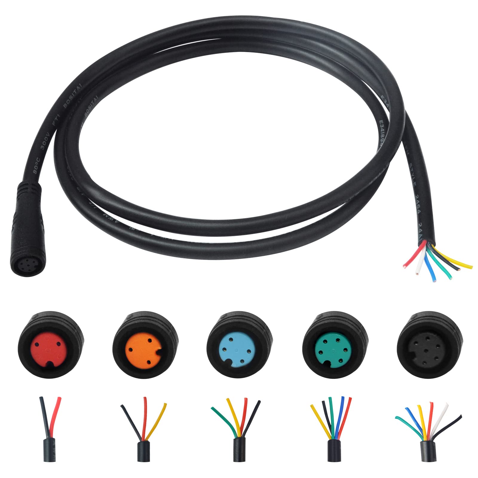 VISSQH Connettore Di Prolunga A 2 Pin Ebike,Cavo Spina Femmina E Maschio Connettore Impermeabile A 2 Pin Per Luce Bicicletta Elettrica/Ebrake(2 Pezzi/150cm - 4