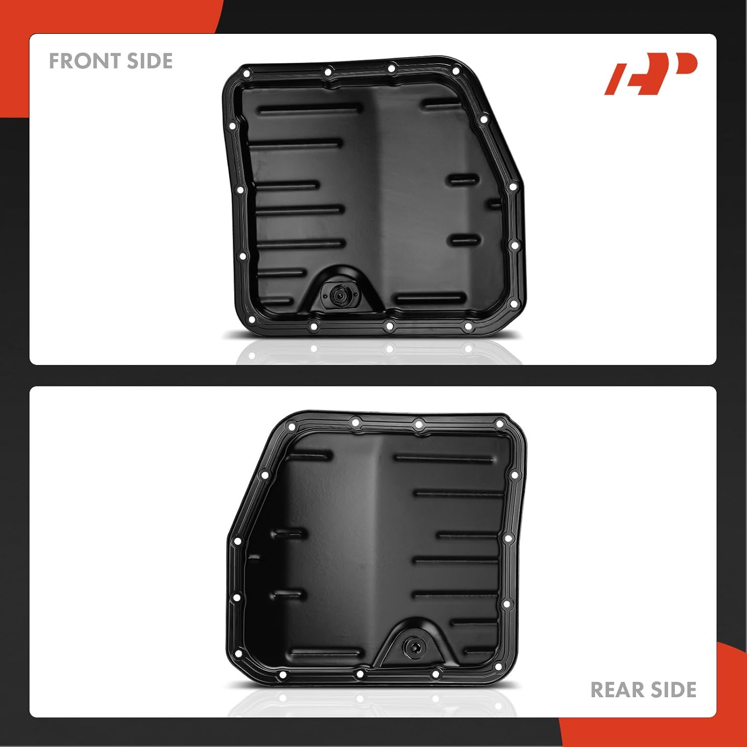 A-Premium Transmission Oil Pan Sump with Drain Plug Compatible with Toyota Camry 1983-2001, Celica 1988-1989 1994-1999, Corolla 1989-2002, Tercel 1987-1998, 1.5L 1.6L 1.8L 2.0L 2.2L 3.0L, 15 Bolt Hole