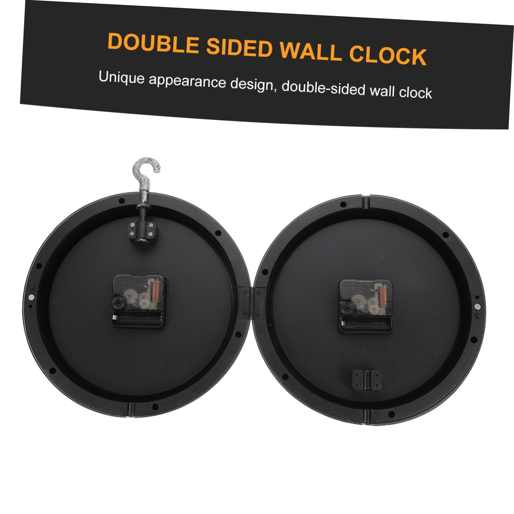 Orologio da Parete e Vetro Trasparente Stile Retrò Bianco Bifacciale Numeri Grandi Orologio Creativo per Ufficio e Sala Riunioni