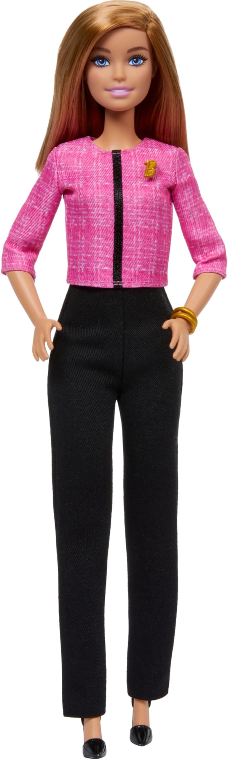 Careers Doll & Accessories, Future Leader with Blonde Hair Wearing Outfit with 2 Golden Bracelets & โBโ Pin, Includes Sticker for Kids