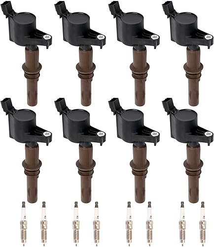 DRIVESTAR Bujía de iridio FD509 y paquete de bobina de encendido 2008-2010 para Ford F-150 Explorer, 2008-2014 Expedition, F-250 Super Duty, para