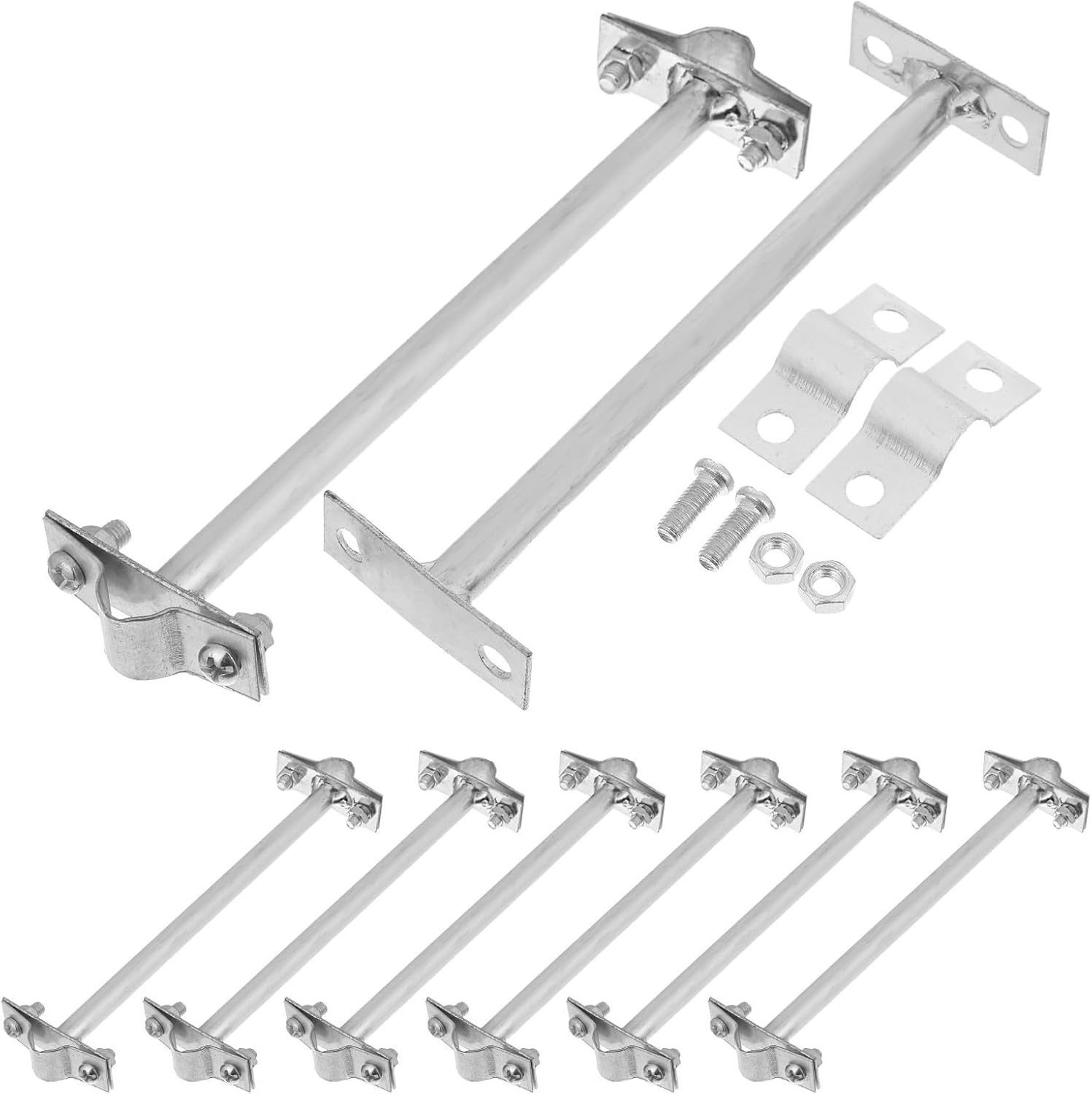 8pcs Electrical Rod Bracket Expandable Lights Strips and Nets Support Rack Versatile Installation Fittings for Outdoor Protection