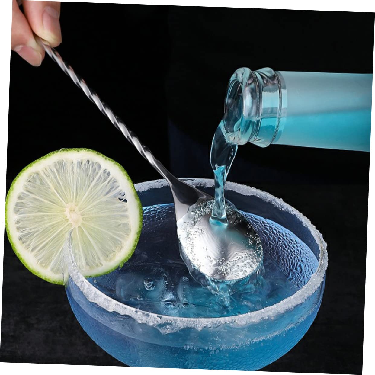 MAGICLULU 3 Set Eleganti Cucchiai Da Bar A Spirale in Acciaio Inox Per Mescolare Bevande Per Cocktail Per Forniture Da Bar 2 Pezzi * 3