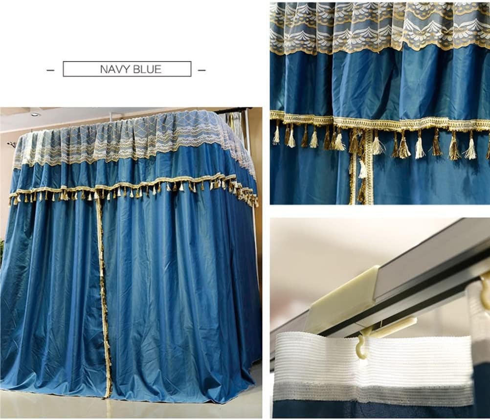 Double Luxury Bed Canopy Mosquito net-H 2.1M, Decorative Bed Curtain for Girls Princess Room Bedroom, 120/135/150/180/200/220CM (Color : Blue, Size : 200X220cm/79X87in)