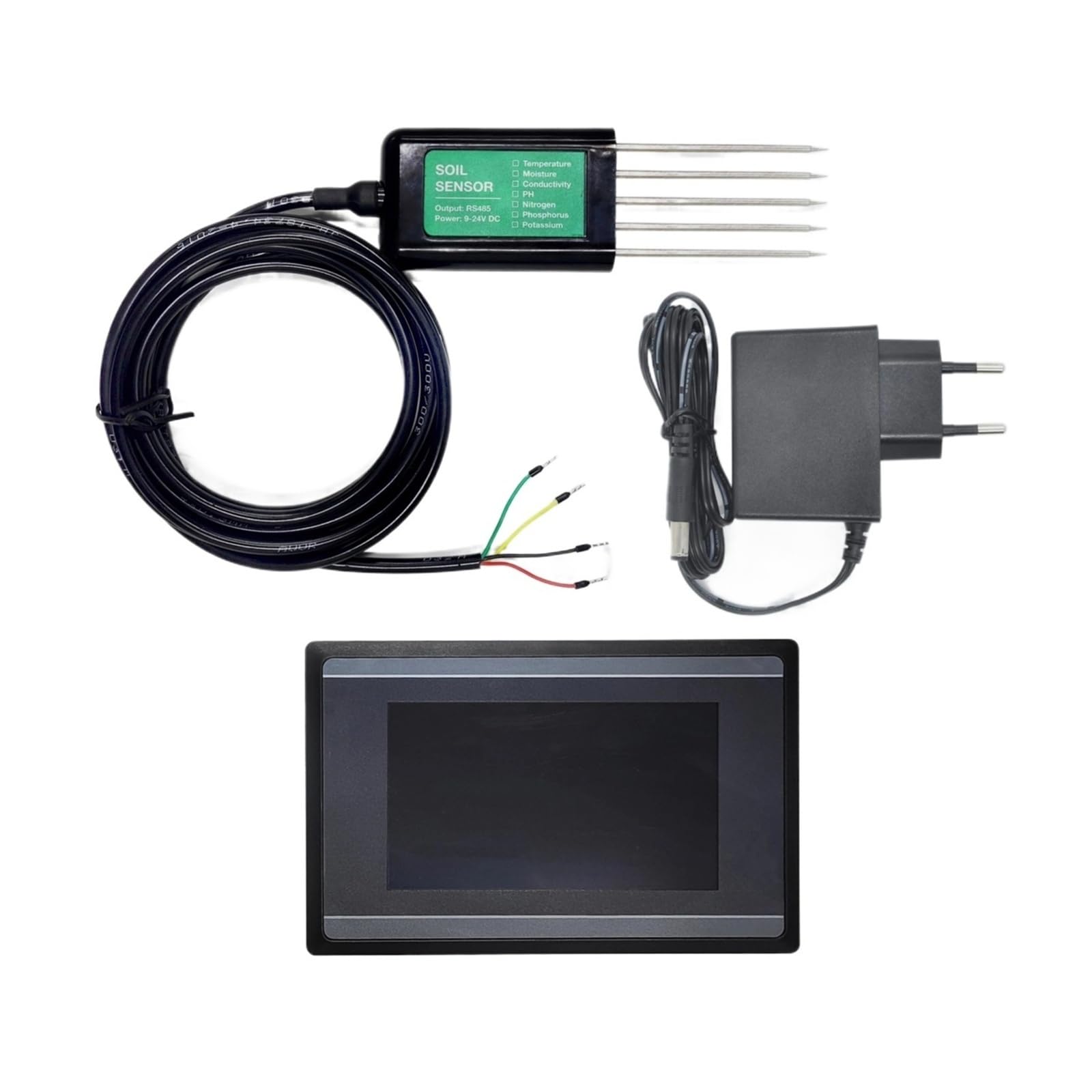 Soil Moisture Temperature Humidity EC PH Salinity NPK 8 in 1 Sensor with HMI Touch Screen Kit(A.U Power Adapter)-image-47