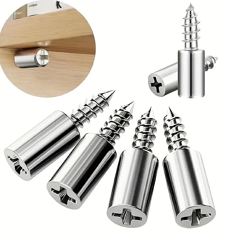 16PCS Self-Tapping Screws-Metal Shelf Support Pins with Anti-Slip Sleeves,Patio Deals,Bathroom-Office-Desk-Accessories, 16PCS