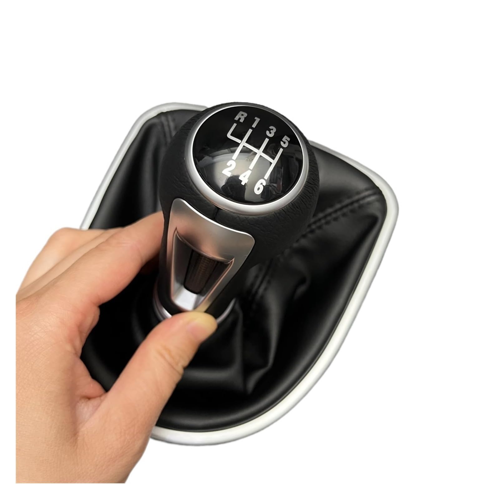 Srvsqtptvk 6 Speed Black Line Car Shift Knob For Seat For Leon Ii For Toledo Iii For Altea Xl 2005-2012 Manual Gear Shift Knob Pu Gaiter Boot Shifter Lever 5/6 Speed(6 Speed Black Line)
