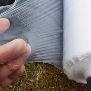 Heavy Duty White PE Mulch Film,10m x 0.006mm Thick, 0.8m Wide Garden Ground Cover, Thermal Insulation & Weed Control - 1pc