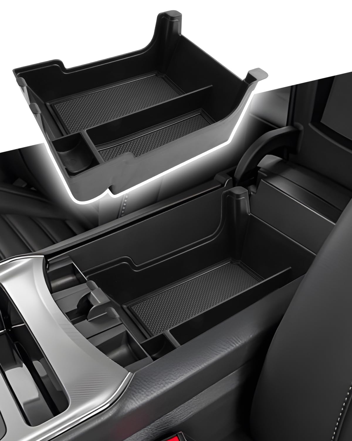 CDEFG for 2021 2022 2023 2024 Ford Edge Center Console Organizer Tray for Edge 2023 2024 Accessories Armrest Storage Box Insert Tray Arm Rest Middle Organizer (Black)