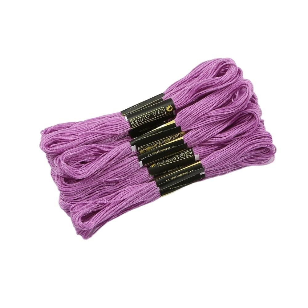 Écheveaux de fil à broder anti-nœud - Coton rouge robuste pour point de croix sans frustration