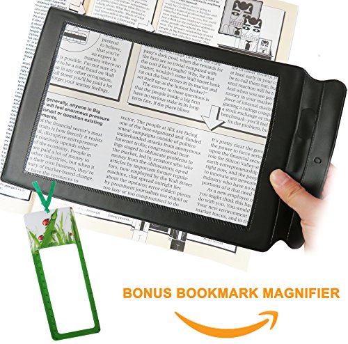 MagniPros Large Full Page Magnifier Magnifying Sheet with Bonus Bookmark Magnifier- Magnifies Entire Page