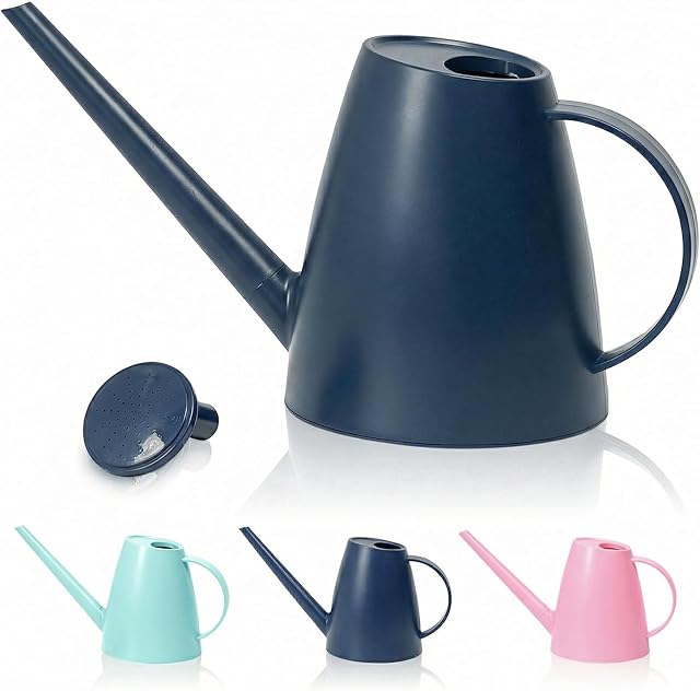 Arrosoir Bamworld pour plantes d'intérieur, arrosoir à long bec pour plantes de jardin, petit arrosoir pour fleurs d'intérieur, 1.8L 60oz 1/2 gallon (bleu profond)