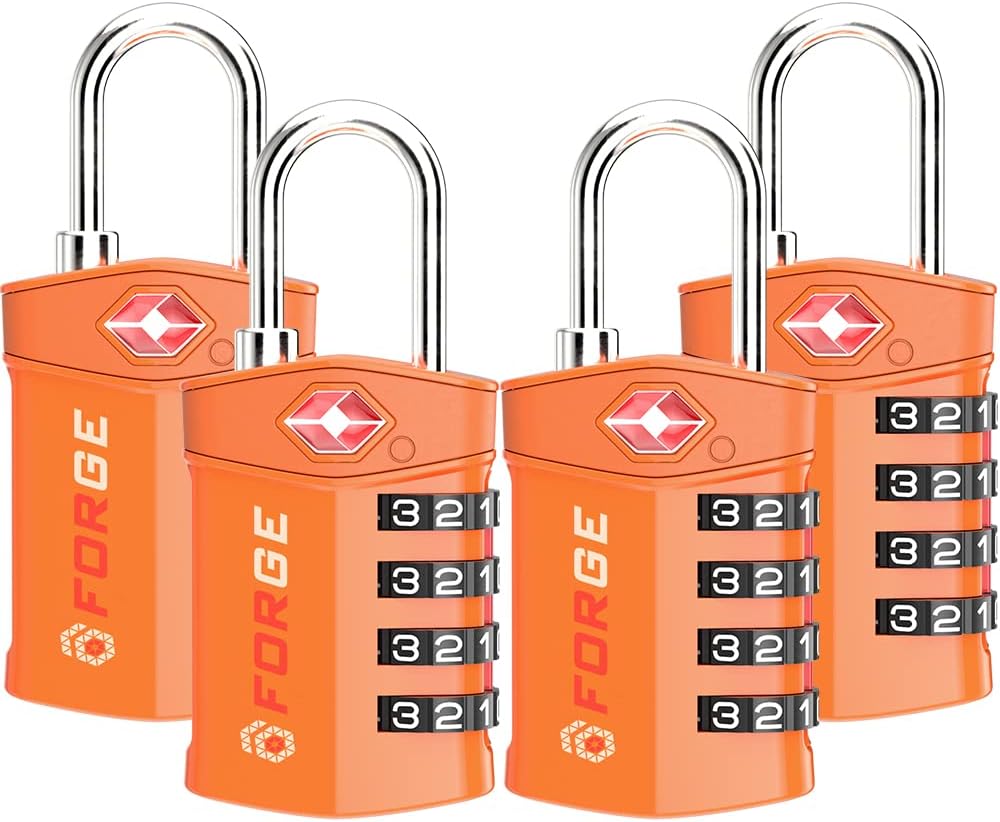 Forge Travel Lock,TSA Approved Luggage Locks for Air Travel, Gym Lockers, School Lockers, Pelican Cases, Gun Case, Easy Read Dials, Durable Alloy Body