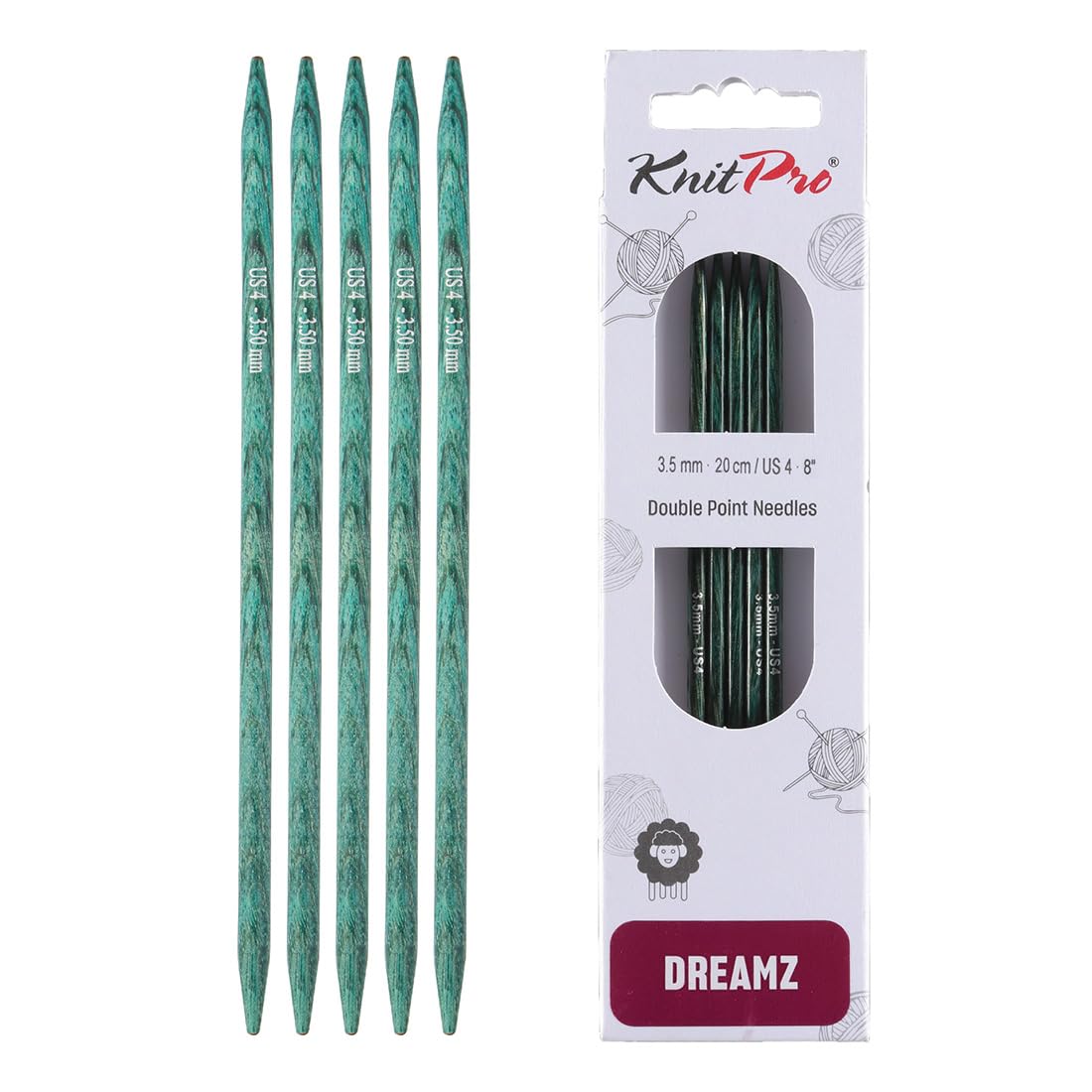 KnitPro Dreamz Double Pointed Needles 8" (20cm) | Size 3.50mm
