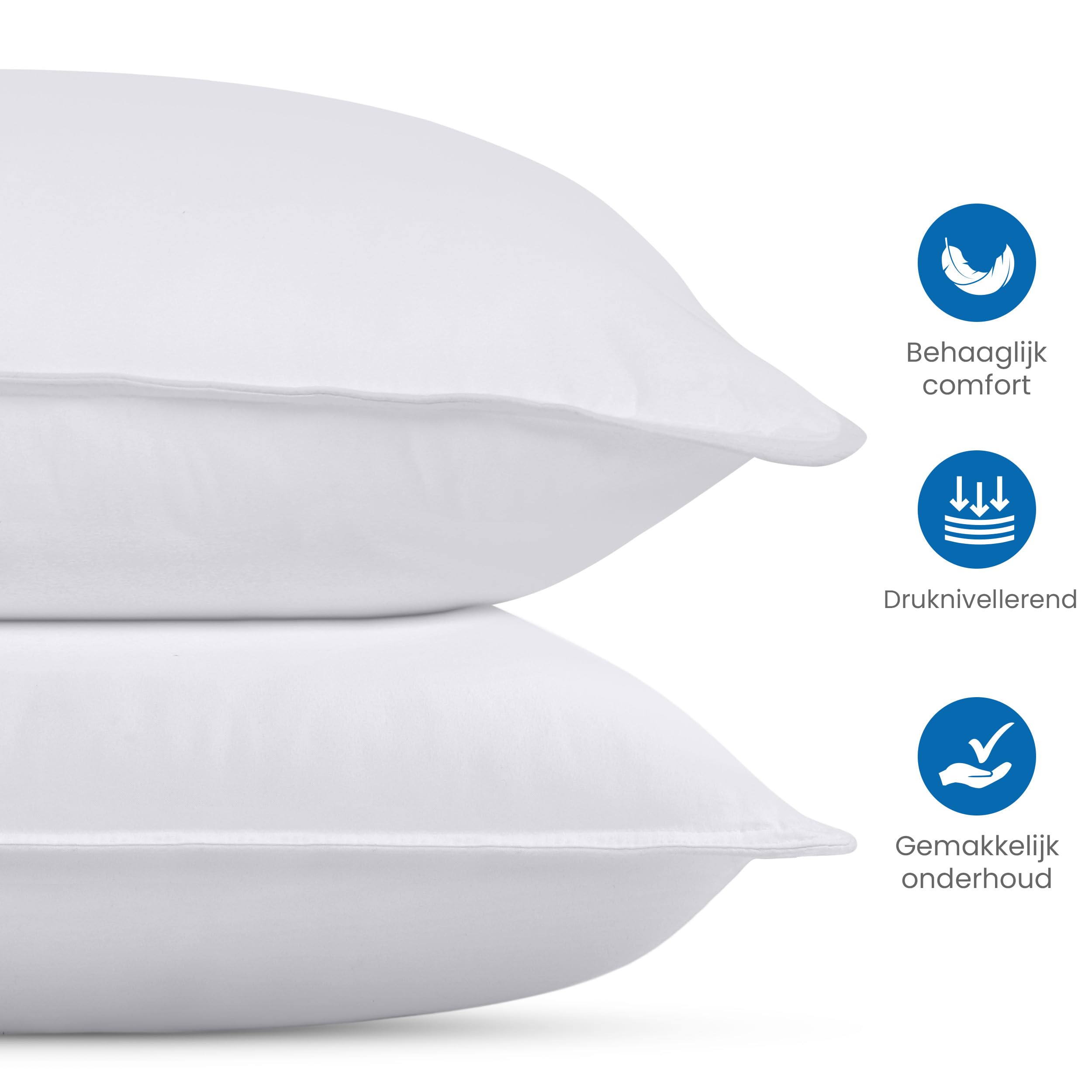 Utopia Bedding Cuscini Letto (Set di 2), 50 x 70 cm Guanciali Letto Coppia, 3D Fibra di Poliestere (Bianco)