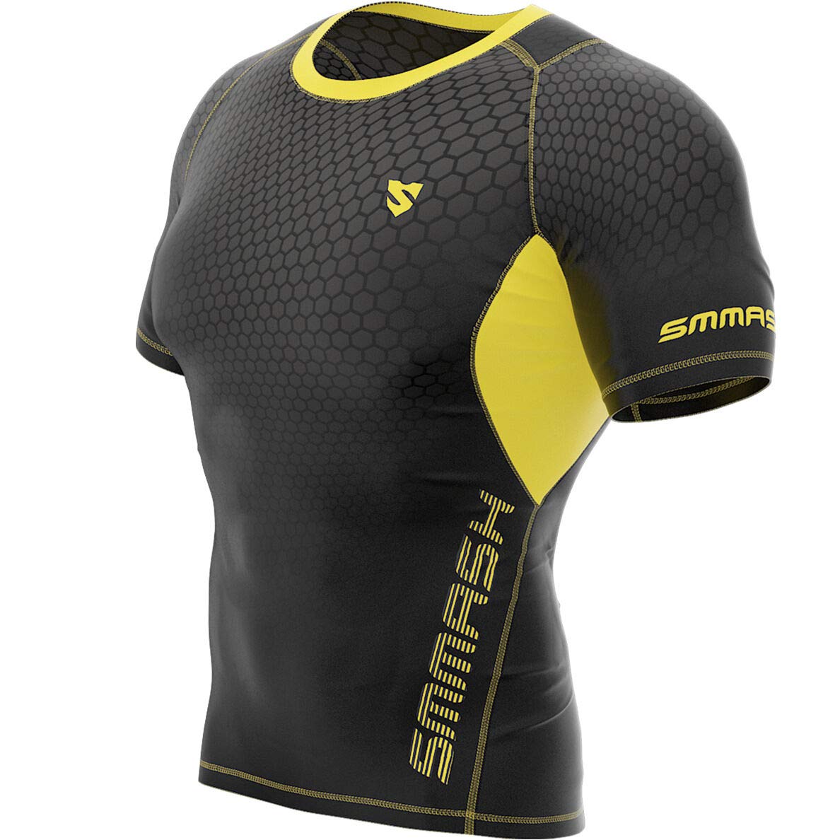 SMMASH Camiseta Técnica De Compresión De Manga Corta Hombre Deportiva Capa Base Ligera para Culturismo Correr