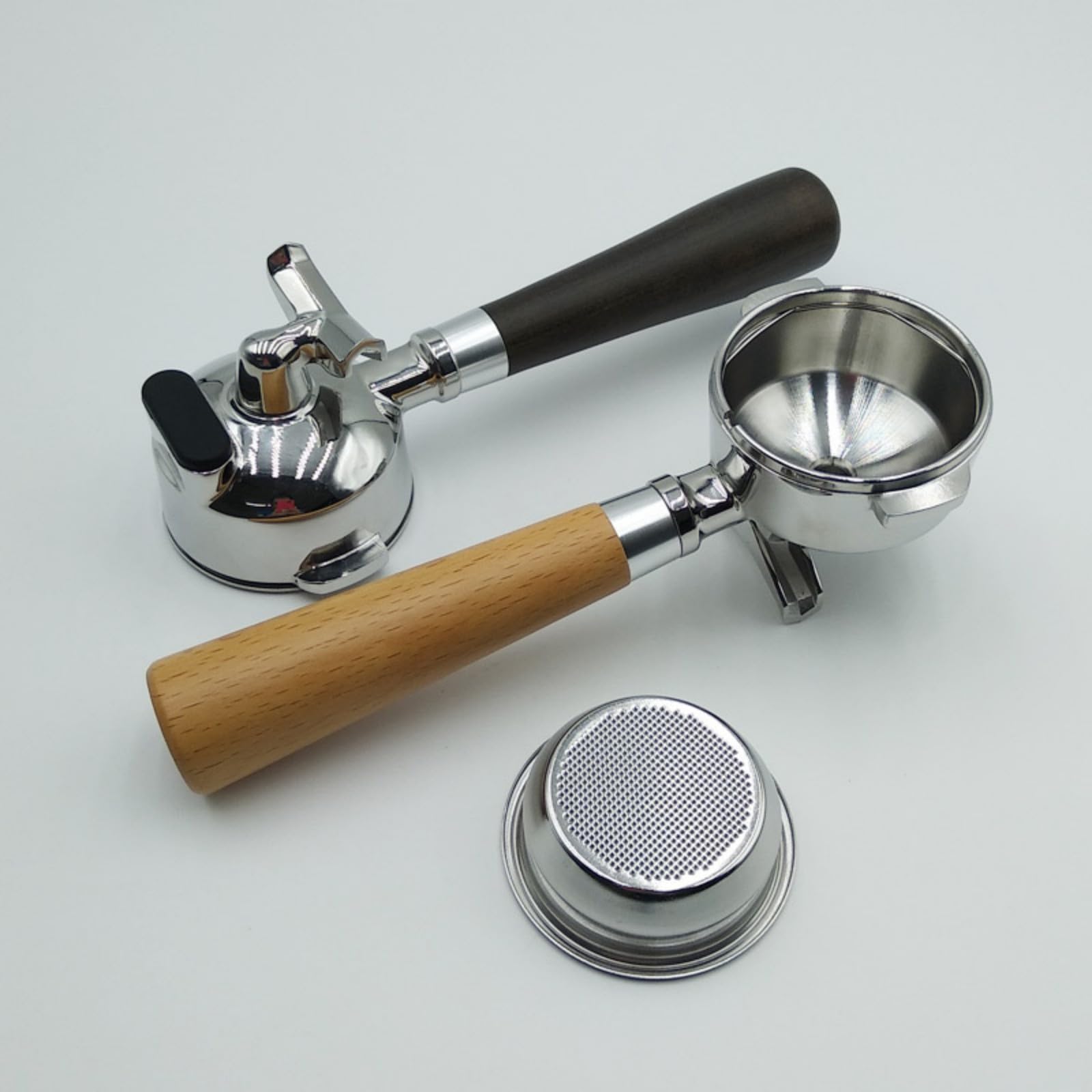 XAGMODSHN Holzgriff Kaffeezubehör Kaffeemaschinen Siebträger Für 58-mm Espressomaschinen Sorgt Für Stabilität Und Einfache Reinigung Holzgriff Aus Edelstahl