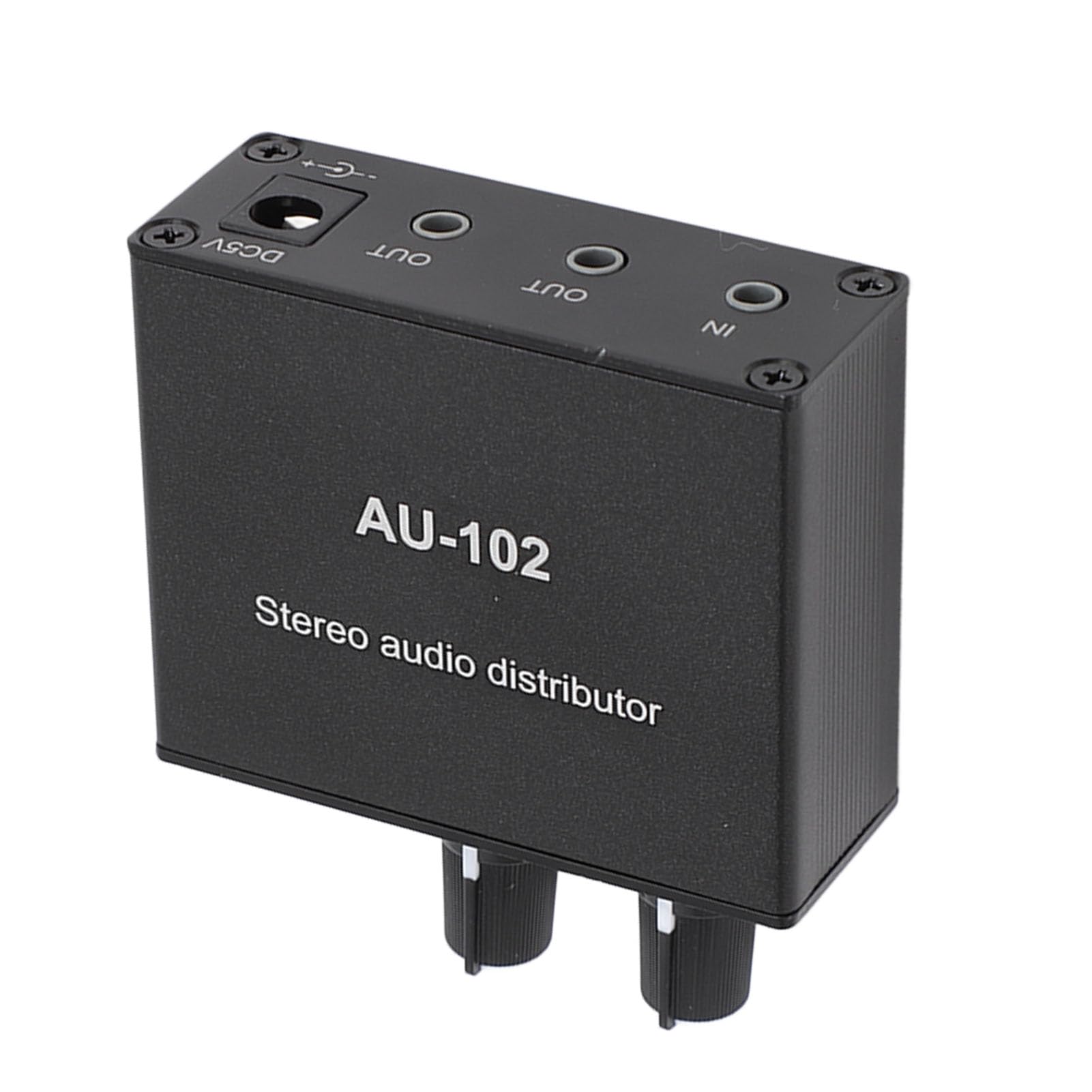 Mini Preamplificatore Microfonico, Amplificatore Audio a 2 Canali, Amplificatore Distributore Suono a Guadagno Pulito, Amplificatore Guadagno Microfono per Home Studio, Podcast
