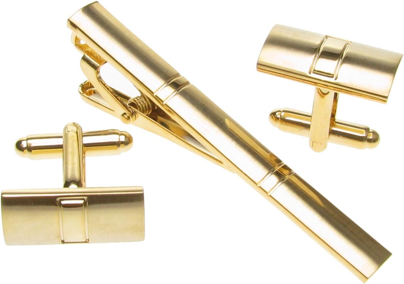 Holmes of London Mens Gold Shirt Cufflinks & Tie Clip Pin Set Wedding Gift Box CTG12