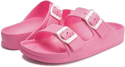 Miniatura 5 de FUNKYMONKEY - Sandalias bajas cómodas para mujer, hechas de etilvinilacetato, ajustables con hebilla doble