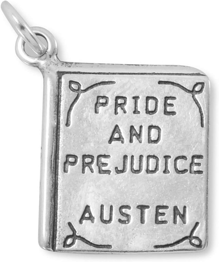 Dakota West Pride and Prejudice by Jane Austen Book Novel 3D 925 Solid Sterling Silver Charm Jewelry Making Supply Pendant Bracelet Crafting