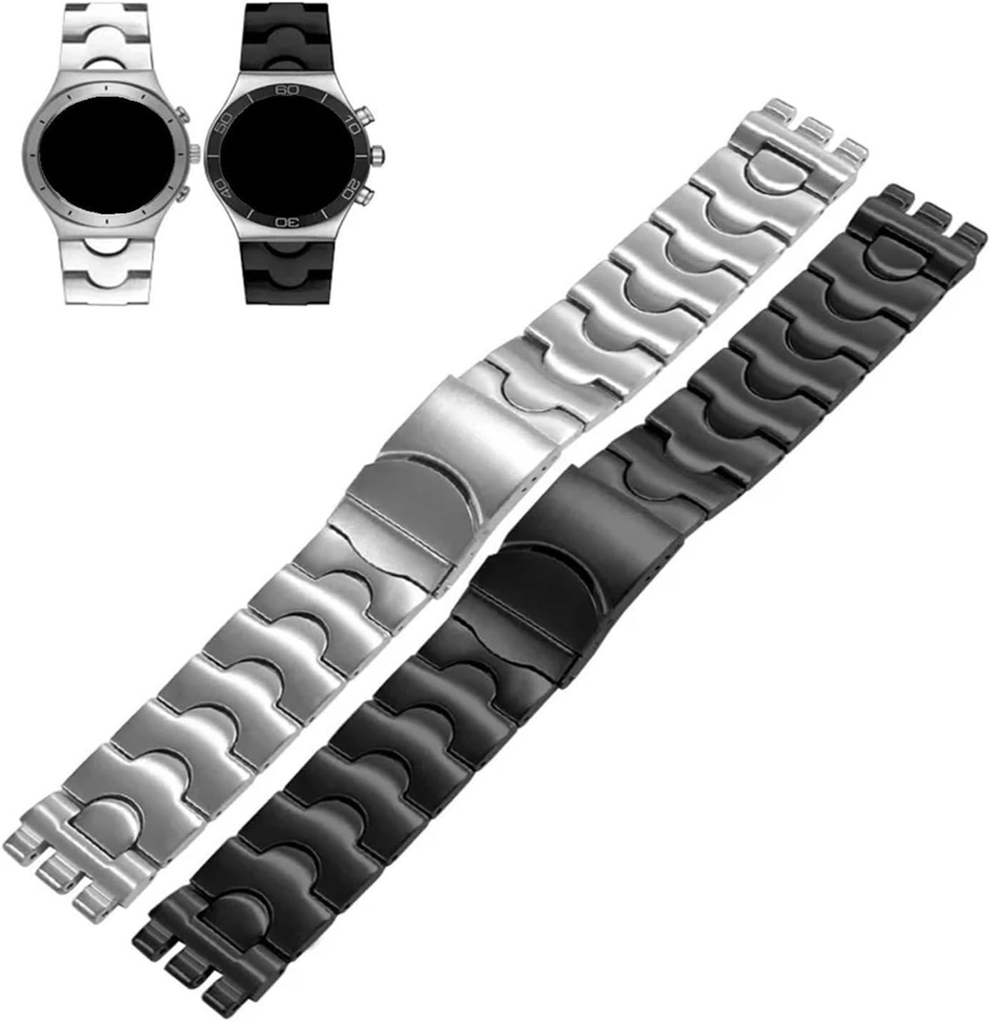 ウォッチ (腕時計) : ステンレススチール | Swatch® 日本 YGS749G YCS443Gウォッチチェーンと互換性あり。メンズとレディースのメタルステンレススチールウォッチストラップ17/19