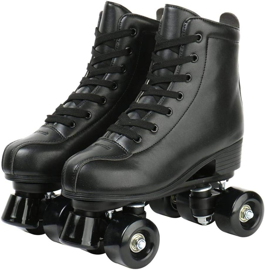 - XUDREZ Double Row Adjustable Leather High-Top Roller Skates - Perfect for Indoor Outdoor Adult Use With Bag
