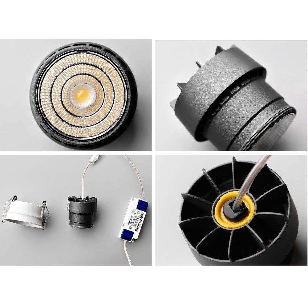 Faretto LED da Incasso Ad Angolo Regolabile COB per Soffitto, Ideale per Vetrine di Negozi di Abbigliamento, Illuminazione Decorativa, 7W, 3000K, 4000K Bianco, A Risparmi,Whitelight