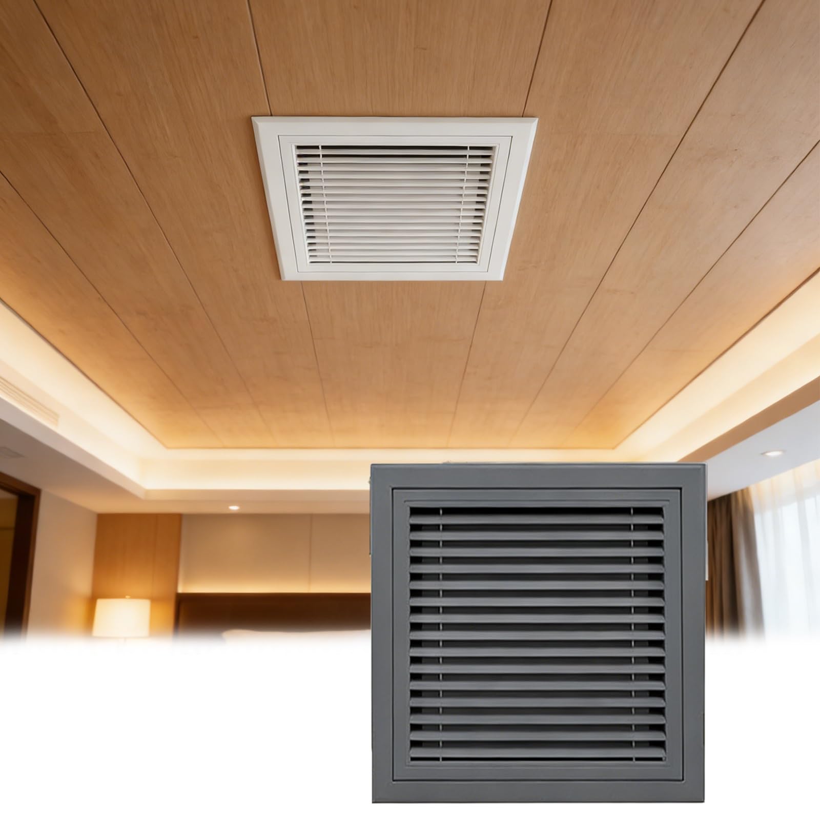 Griglia di filtraggio dell'Aria in Acciaio 12x28 con sportello Rimovibile - Copertura di Ventilazione Grigia per sistemi HVAC, aspirazione ottimizzata dell'Aria Fredda e Ventilazione domesti