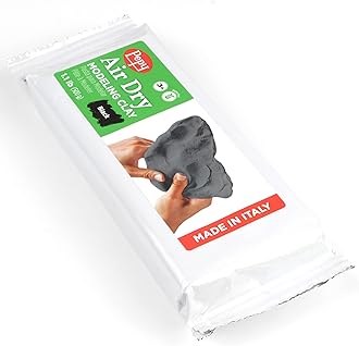 Pepy Premium European Air Dry Modeling Clay Black 2.2 lb Bar, Easy to Use Air-Hardening Clay for Classroom and Montessori Sculpting and Crafts Projects