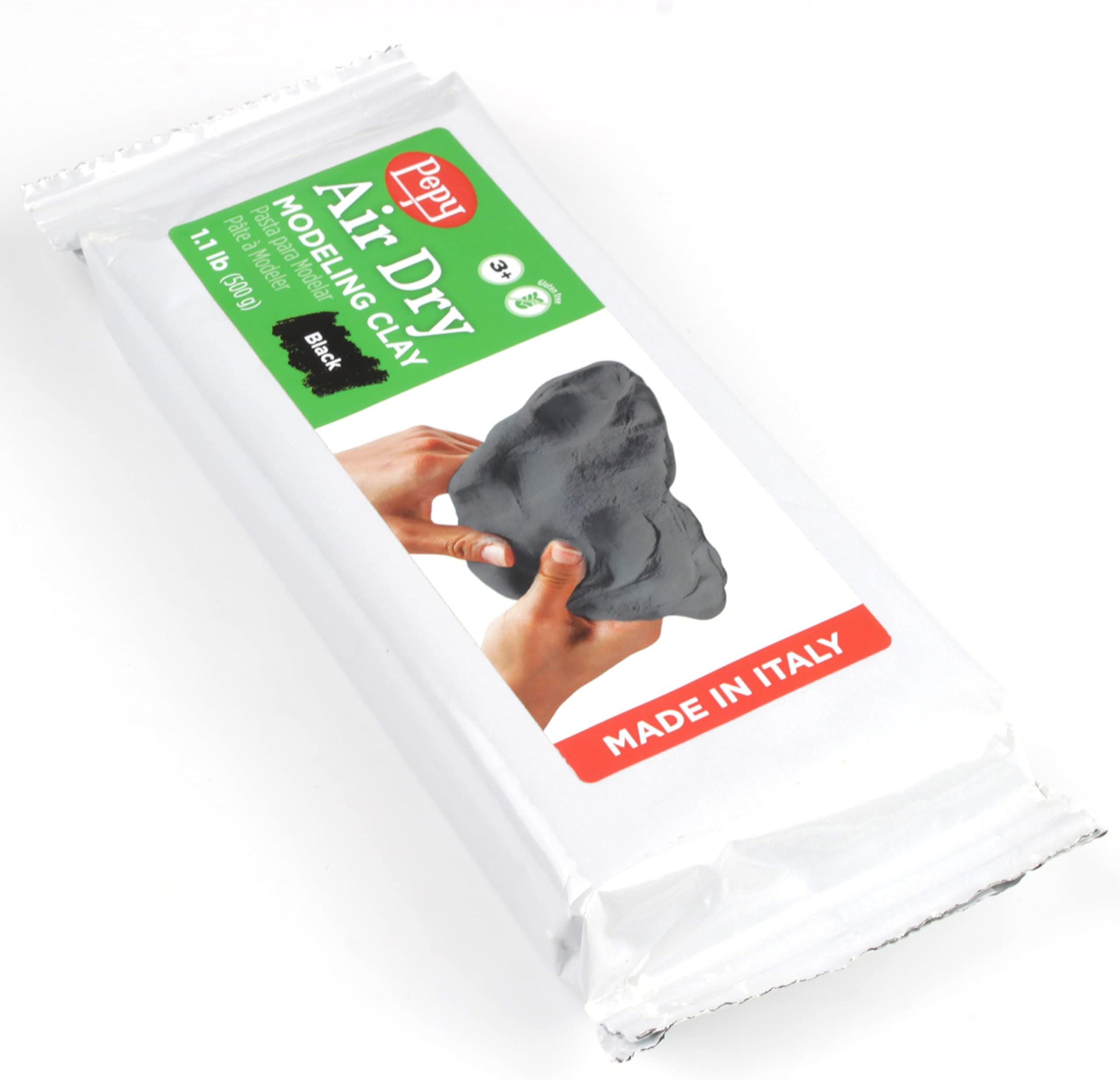 Premium European Air Dry Modeling Clay Black 2.2 lb Bar, Easy to Use Air-Hardening Clay for Classroom and Montessori Sculpting and Crafts Projects