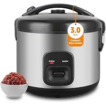 Small Rice Cooker 6 Cups Uncooked with Steaming Basket