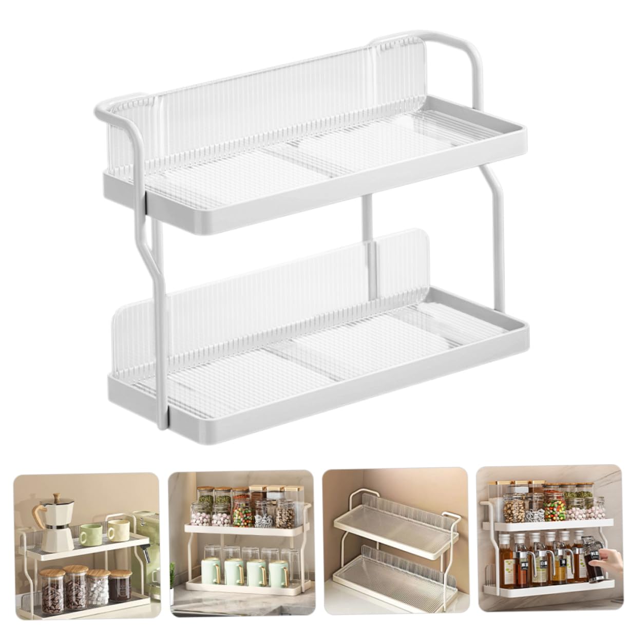 iplusmile Contenitori Spezie Per Cucina Barattoli Da Mobile Organizer Mensola Supporto Appoggio Per Oggetti Facile Accesso e Visibilità