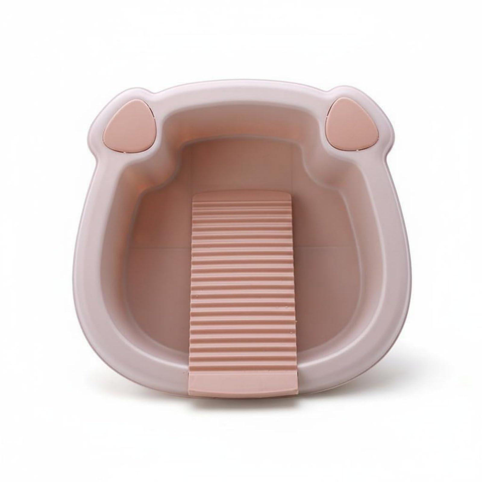 Thickened Material Washboard Wash Basin Multi-Purpose Laundry Sink with Washboard Multipurpose Hand Wash Laundry Tub Easy to Clean for Students, Babies, Dormitory, Travel, Pink-image-44